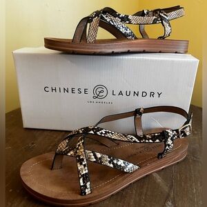 Chinese Laundry Women’s snake print sandals 8